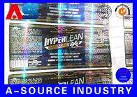 Kustom Hologram Pencetakan Label Botol Pil Stiker Metallic Blue Removable Farmasi